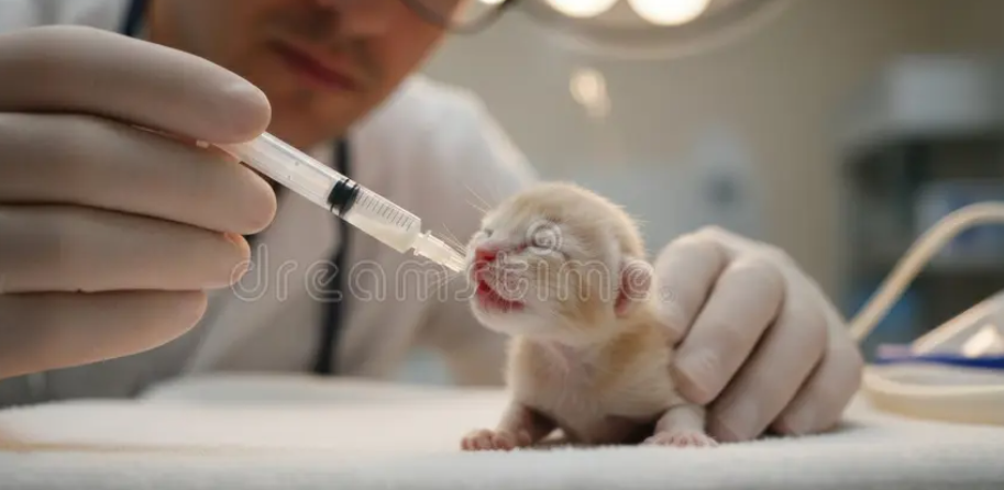 Gatito en atencion veterinaria